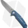 Reate Knives New Epoch Frame Lock Knife Blue Titanium W/Mokuti Inlay (3.5" SW) -Knife Sale Shop Reate Knives New Epoch FL Blue Ti Mokuti Inlay SW BHQ 37649 jr