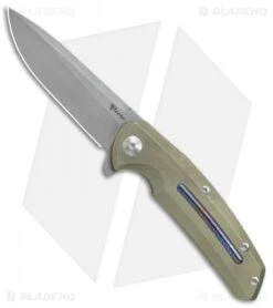 Reate Knives New Epoch Frame Lock Knife Gold Ti W/Mokuti Inlay (3.5" Stonewash)