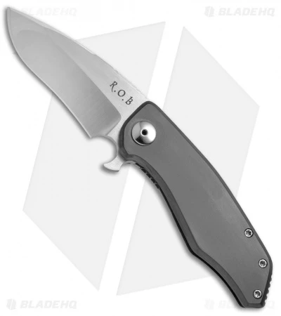 Robert Oldaker Blades ROB Gladius Frame Lock Knife Zirc/Ti (3.375" Satin) 3 Robert Oldaker Blades ROB Gladius Frame Lock Knife Zirc/Ti (3.375" Satin)
