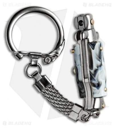 SKM 2.75" Keychain Stiletto Automatic Knife Sim Horn (1.2" Satin Flat) 4 SKM 2.75" Keychain Stiletto Automatic Knife Sim Horn (1.2" Satin Flat) - Image 2