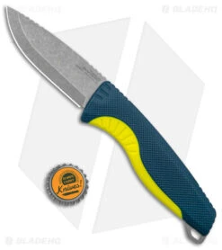 SOG Aegis FX Fixed Blade Knife Indigo Blue/Acid Yellow GRN (3.6" Stonewash) -Knife Sale Shop SOG Aegis Fx Indigo Acid Yellow BHQ 145912 jr bottlecap