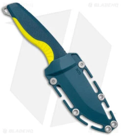 SOG Aegis FX Fixed Blade Knife Indigo Blue/Acid Yellow GRN (3.6" Stonewash) -Knife Sale Shop SOG Aegis Fx Indigo Acid Yellow BHQ 145912 jr sheath
