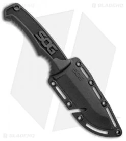 SOG Field Fixed Blade Knife Black Rubber (4" Satin) 8 SOG Field Fixed Blade Knife Black Rubber (4" Satin) -Knife Sale Shop SOG Field Black Rubber FK1001 CP BHQ 52453 jr sheath