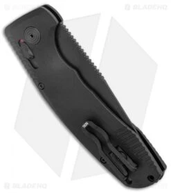 SOG Knives SOG-TAC AU Tanto Automatic Knife Black Aluminum (3.4" Black Serr) -Knife Sale Shop SOG Knives SOG TAC AU Auto Tanto Black Black Serr BHQ 119261 jr side