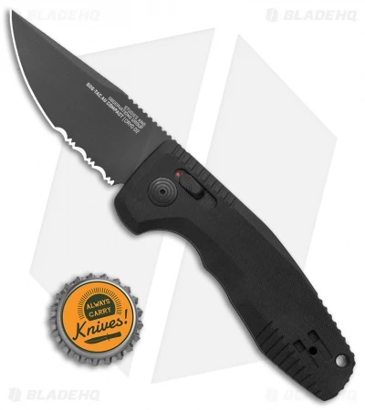 SOG Knives SOG-TAC AU Compact Automatic Knife Black (3" Black Serr) 6 SOG Knives SOG-TAC AU Compact Automatic Knife Black (3" Black Serr) - Image 4