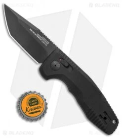 SOG Knives SOG-TAC AU Compact Tanto Automatic Knife Aluminum (2.9" Black) -Knife Sale Shop SOG Knives SOG TAC AU Compact Auto Tanto Black Black BHQ 119254 jr bottlecap
