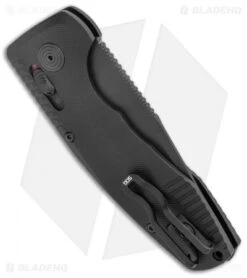 SOG Knives SOG-TAC AU Compact Tanto Automatic Knife Aluminum (2.9" Black Serr) -Knife Sale Shop SOG Knives SOG TAC AU Compact Auto Tanto Black Black Serr BHQ 119255 jr side
