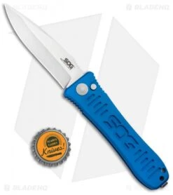 SOG Knives Spec Elite I Automatic Knife Blue (3.5" Satin) SE-51BU -Knife Sale Shop SOG Knives Spec Elite I Auto Blue Satin SE 51BU BHQ 92925 jr bottlecap