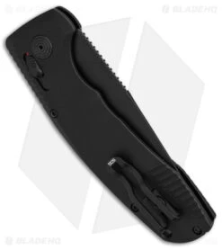 SOG Knives SOG-TAC AU Automatic Knife Black Aluminum (3.4" Black Serr) -Knife Sale Shop SOG Knives TAC AU Automatic Knife Black 3in Black Serr BHQ 119259 td side