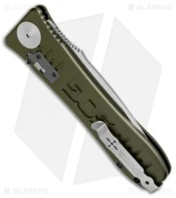 SOG Knives Spec Elite II Large Automatic Knife OD Green (4" Satin) SE-61OD -Knife Sale Shop SOG Spec Elite II Large OD Green Satin SE 61OD BHQ 70989 jr side