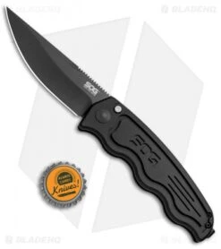 SOG-TAC Clip Point Automatic Knife (3.5" Black) ST-02 -Knife Sale Shop SOG TAC Clip Point Black ST 02 BHQ 7512 jr bottlecap 2