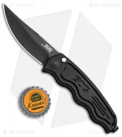 SOG Knives Mini SOG TAC Automatic Knife (3" Black) ST-11 -Knife Sale Shop SOG TAC Clip Point Mini Black ST 11 BHQ 3162 jr bottlecap 2