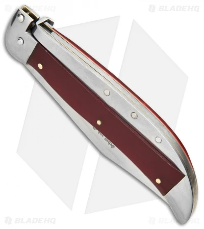 Schatt & Morgan Express #71 Automatic Knife Red Acrylic (4.25" Satin) 4 Schatt & Morgan Express #71 Automatic Knife Red Acrylic (4.25" Satin) - Image 2