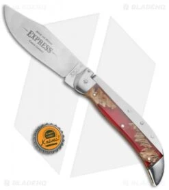 Schatt & Morgan Express #71 Automatic Knife Red Shock Wood (4.25" Satin) -Knife Sale Shop Schatt Morgan Express 71 Red Shock Wood BHQ 68901 jr bottlecap