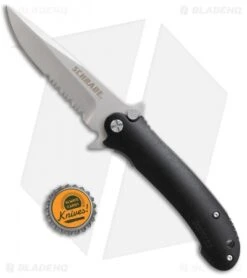 Schrade Liner Lock Knife Black Al (3.5" Bead Blast Serr) SCH223S 7 Schrade Liner Lock Knife Black Al (3.5" Bead Blast Serr) SCH223S -Knife Sale Shop Schrade LL Black Alum BB Serr SCH223S BHQ 61936 jr bottlecap