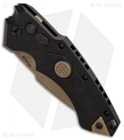 Hogue Sig Sauer EX-A05 Spear Point Automatic Knife Black (3.5" FDE) 36530 -Knife Sale Shop Sig Knives EX A05 Spear Point FDE SW BHQ 84600 er spine