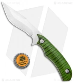 Skelton Bladeworks HellRaiser V2 Fixed Blade Curly Maple Green (4.13" Satin) -Knife Sale Shop Skelton Bladeworks HellRaiser V2 Curly Maple Green Satin BHQ 97059 jr bottlecap
