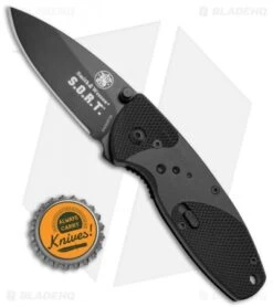 Smith & Wesson Large S.O.R.T. Spring Assisted Knife Black (2.5" Black) -Knife Sale Shop Smith Wesson S.O.R.T. Large Black Black SWSORTB BHQ 2119 jr bottlecap