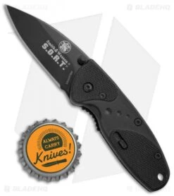 Smith & Wesson Medium S.O.R.T. Spring Assisted Knife Black (2" Black) -Knife Sale Shop Smith Wesson S.O.R.T. Medium Black Black SWSORTBM BHQ 4110 jr bottlecap