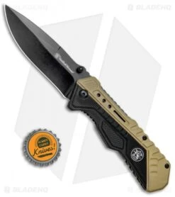 Smith & Wesson Spring Assisted Knife Black & Tan (3.3" Black) 1084302 -Knife Sale Shop Smith Wesson SA Black and Tan Black 1084302 BHQ 80708 jr bottlecap 1