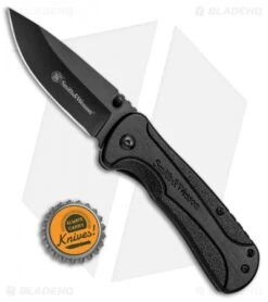 Smith & Wesson Drop Point Spring Assisted Knife (3" Black) 1084304 -Knife Sale Shop Smith Wesson SA DP Black 1084304 BHQ 80710 jr bottlecap