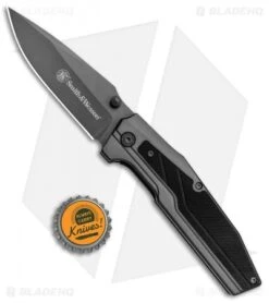 Smith & Wesson Drop Point Spring Assisted Knife Gunmetal (3.6" Gray) 1084300 9 Smith & Wesson Drop Point Spring Assisted Knife Gunmetal (3.6" Gray) 1084300 -Knife Sale Shop Smith Wesson SA DP Gray Black 1084300 BHQ 80709 jr bottlecap