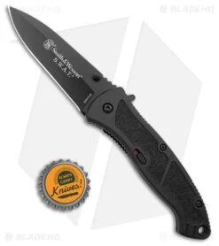 Smith & Wesson Large SWAT MAGIC Spring Assist Knife (3.75" Black Plain) SWATLB -Knife Sale Shop Smith and Wesson Large SWAT MAGIC SA Black Plain BHQ 2789 jr bottlecap