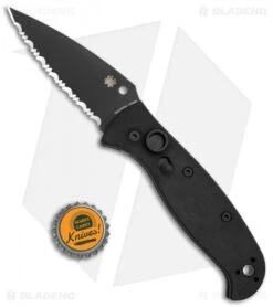 Spyderco Autonomy 2 Automatic Knife Black G-10 (3.5" Black Full Serr LC200N) -Knife Sale Shop Spyderco Autonomy 2 Auto Black G 10 Black Full Serr C165GSBBK2 BHQ 116294 jr bottlecap