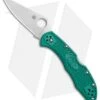 Spyderco Delica 4 Knife Flat Ground Green FRN (2.88" Satin Plain) C11FPGR -Knife Sale Shop Spyderco Delica 4 Green C11FPGR BHQ 5333 jr 2