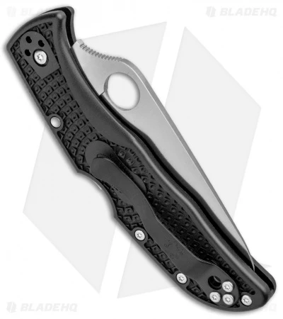 Spyderco Endela Lightweight Lockback Knife Black FRN (3.41" Satin Serr) C243SBK 5 Spyderco Endela Lightweight Lockback Knife Black FRN (3.41" Satin Serr) C243SBK - Image 3