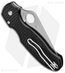 Spyderco Para 3 Lightweight Compression Lock Folding Knife Black FRN (3" Serr) 8 Spyderco Para 3 Lightweight Compression Lock Folding Knife Black FRN (3" Serr) -Knife Sale Shop Spyderco Para 3 Lightweight Compression Black FRN Serr C223SBK BHQ 93617 jr side