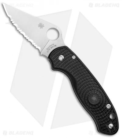 Spyderco Para 3 Lightweight Compression Lock Folding Knife Black FRN (3" Serr) 3 Spyderco Para 3 Lightweight Compression Lock Folding Knife Black FRN (3" Serr)
