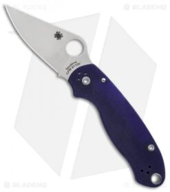 Spyderco Para 3 Compression Lock Knife Dark Blue G-10 (3" Satin S110V) C223GPDBL