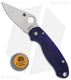 Spyderco Para 3 Compression Lock Knife Dark Blue G-10 (3" Satin S110V) C223GPDBL -Knife Sale Shop Spyderco Para 3 dark blue G10 satin S110V BHQ 71251 er bottlecap
