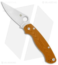 Spyderco Paramilitary 2 Knife Orange Aluminum Waves (3.4" Satin BD1N) C81ALPOR2