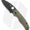 Spyderco Shaman Exclusive Green Canvas Micarta Knife (3.6" DLC M4) C229MPM4BK -Knife Sale Shop Spyderco Shaman Green Canvas Micarta Black C229MPM4BK BHQ 142027 jr