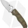 Spyderco Shaman Green Canvas Micarta Knife (3.6" Satin M4) C229MPM4 -Knife Sale Shop Spyderco Shaman Green Canvas Micarta Satin BHQ 142026 jr