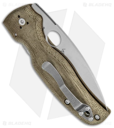 Spyderco Shaman Green Canvas Micarta Knife (3.6" Satin M4) C229MPM4 5 Spyderco Shaman Green Canvas Micarta Knife (3.6" Satin M4) C229MPM4 - Image 3