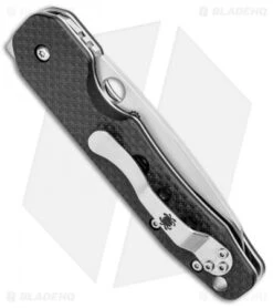 Spyderco Smock Compression Lock Knife Carbon Fiber (3.3" Satin) -Knife Sale Shop Spyderco Smock Compresstion Lock CF Satin C240CFP BHQ 81450 jr side