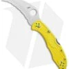 Spyderco Tasman Salt 2 Lock Back Knife Yellow (2.8" Satin Full Ser) C106SYL2 -Knife Sale Shop Spyderco Tasman Salt 2 yellow satin full serr BHQ 71336 er 3