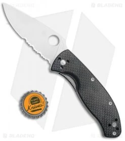 Spyderco Tenacious Folding Knife Carbon Fiber/G-10 (3.375" Satin Serr) C122CFPS -Knife Sale Shop Spyderco Tenacious CF G 10 Satin Serr C122CFPS BHQ 76660 jr bottlecap