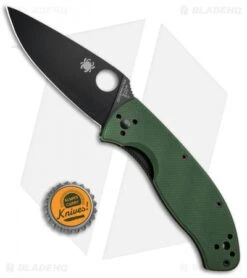 Spyderco Tenacious Liner Lock Knife Green G-10 (3.39" Black) C122GPBGR -Knife Sale Shop Spyderco Tenacious LL G 10 Green Black C122GPSBGR BHQ 61868 jr bottlecap 2