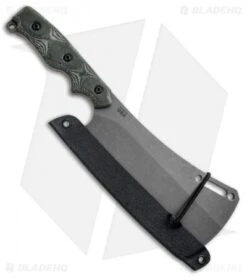TOPS Knives El Chappo Cleaver Fixed Blade Knife Black Micarta (6" Acid SW) -Knife Sale Shop TOPS Knives El Chappo Cleaver Black Micarta Acid SW ECHA 01 BHQ 82138 jr sheath