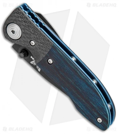 Vintage Benchmade 690 Liner Lock Knife Blue Wood/CF (3.625" Black) 690BTBLU 4 Vintage Benchmade 690 Liner Lock Knife Blue Wood/CF (3.625" Black) 690BTBLU - Image 2