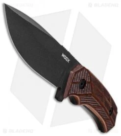 WOOX Rock62 Fixed Blade Knife Engraved Walnut Wood (4.5" Black) 7 WOOX Rock62 Fixed Blade Knife Engraved Walnut Wood (4.5" Black) -Knife Sale Shop WOOX Rock 62 Walnut Knife Engraved Black BHQ 107643 jr point