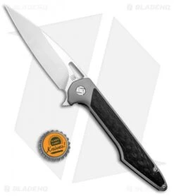Artisan Cutlery Archaeo Frame Lock Flipper Knife Gray Ti/CF (3.75" Satin) -Knife Sale Shop artisan culery archaeo FL gray Ti satin ATZ1821GGYM BHQ 93337 NS bottlecap