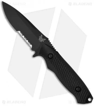 Benchmade Nim Cub II Knife 147SBK Drop Point Fixed Blade (3.5" Black Serr) 3 Benchmade Nim Cub II Knife 147SBK Drop Point Fixed Blade (3.5" Black Serr)