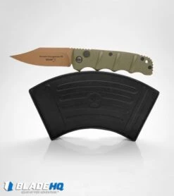 Boker Desert Warrior Kalashnikov Bowie Automatic Knife OD Green (D2 Copper) -Knife Sale Shop boker kalashnikov desert warrior bowie BHQ 17106 box dl 2