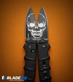 Boker Skull Kalashnikov Dagger Automatic Knife (3.25" Black D2) -Knife Sale Shop boker kalashnikov skull dagger blk BHQ 48870 dl