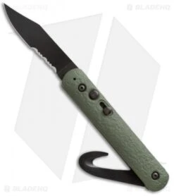 Colonial Auto Rescue Military Knife Strap Cutter Green (3" Black) M-726SC